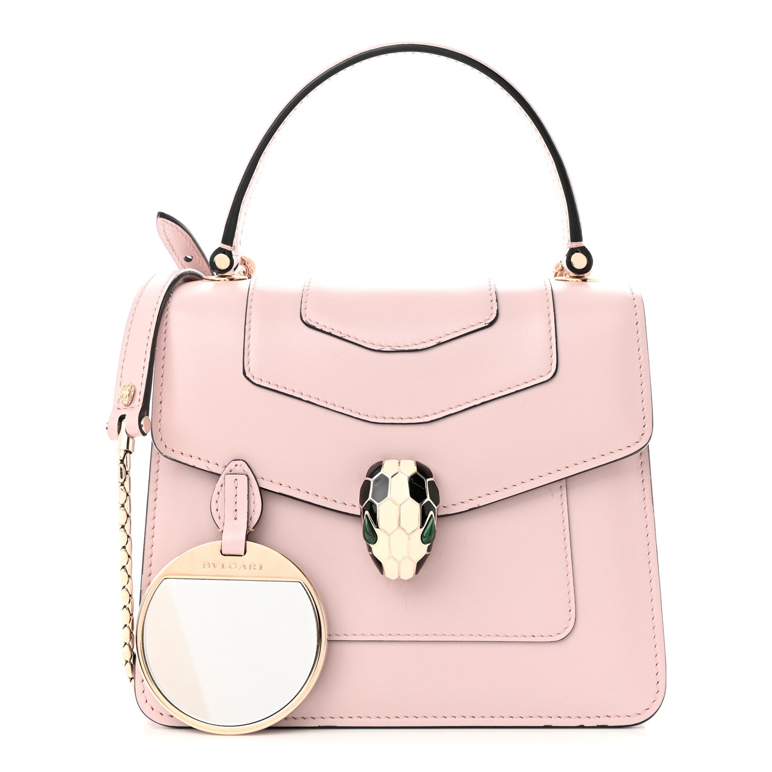 Bulgari Calfskin Serpenti Forever Top Handle Crystal Rose 1 of 12