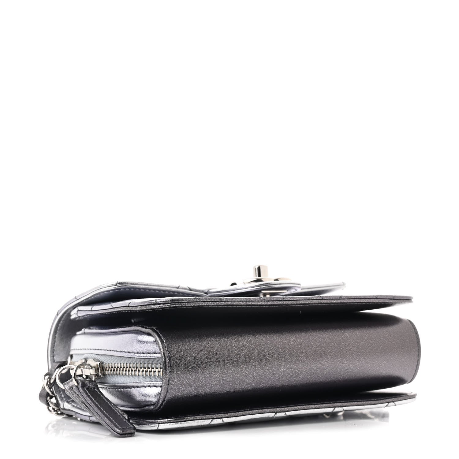 Chanel Metallic Lambskin Like A Wallet Flap Silvery Black 4 of 10
