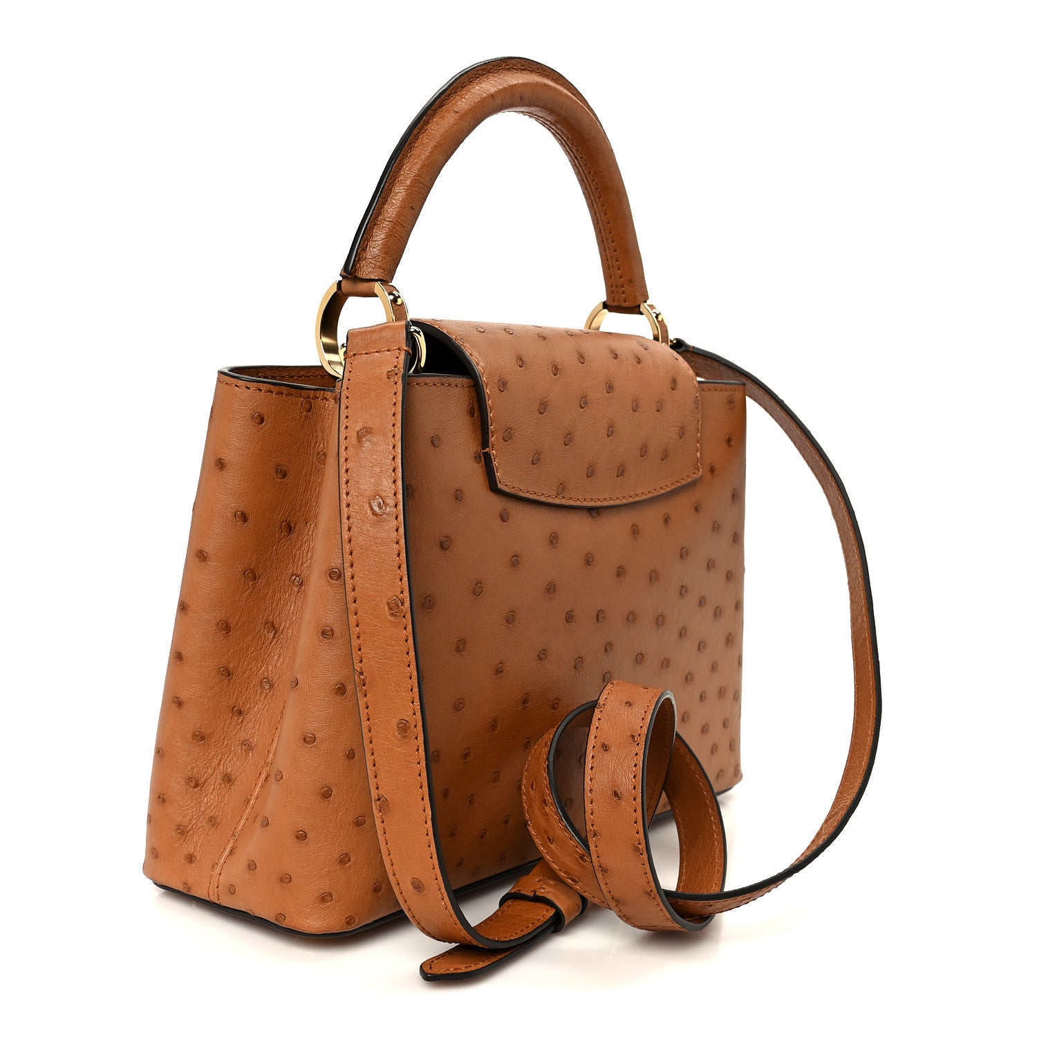 Louis Vuitton Ostrich Capucines BB Cognac 4 of 15