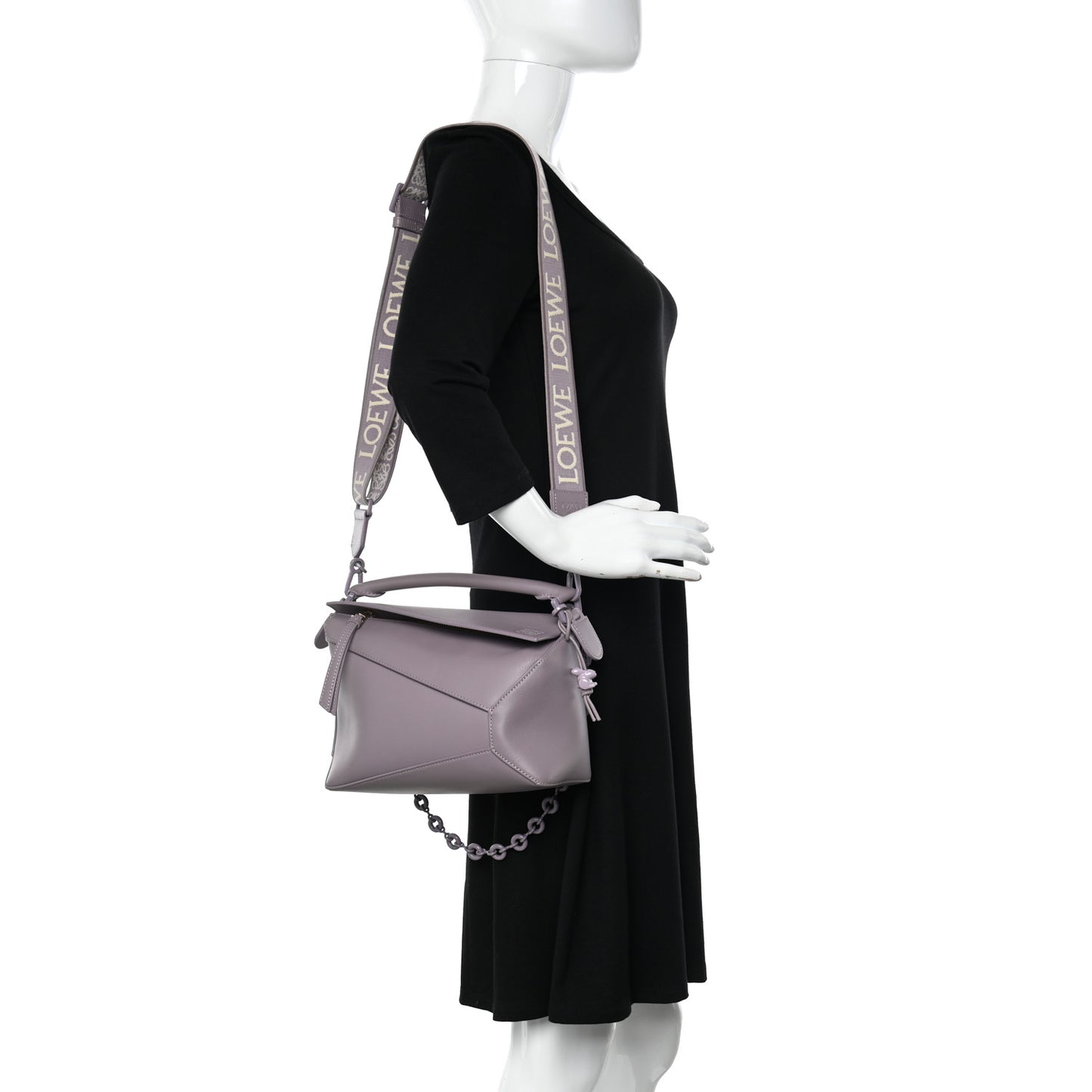 Satin Calfskin Monochrome Small Puzzle Edge Bag Pale Aubergine Glaze