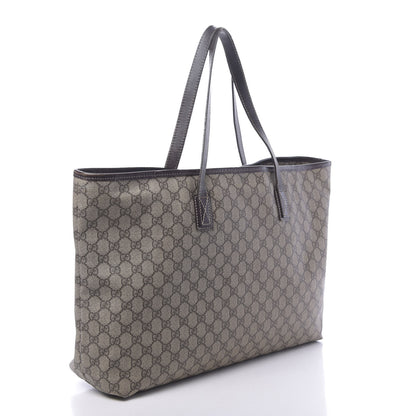 Gucci GG Supreme Monogram Large Zippered Shopping Tote Brown 3 of 11