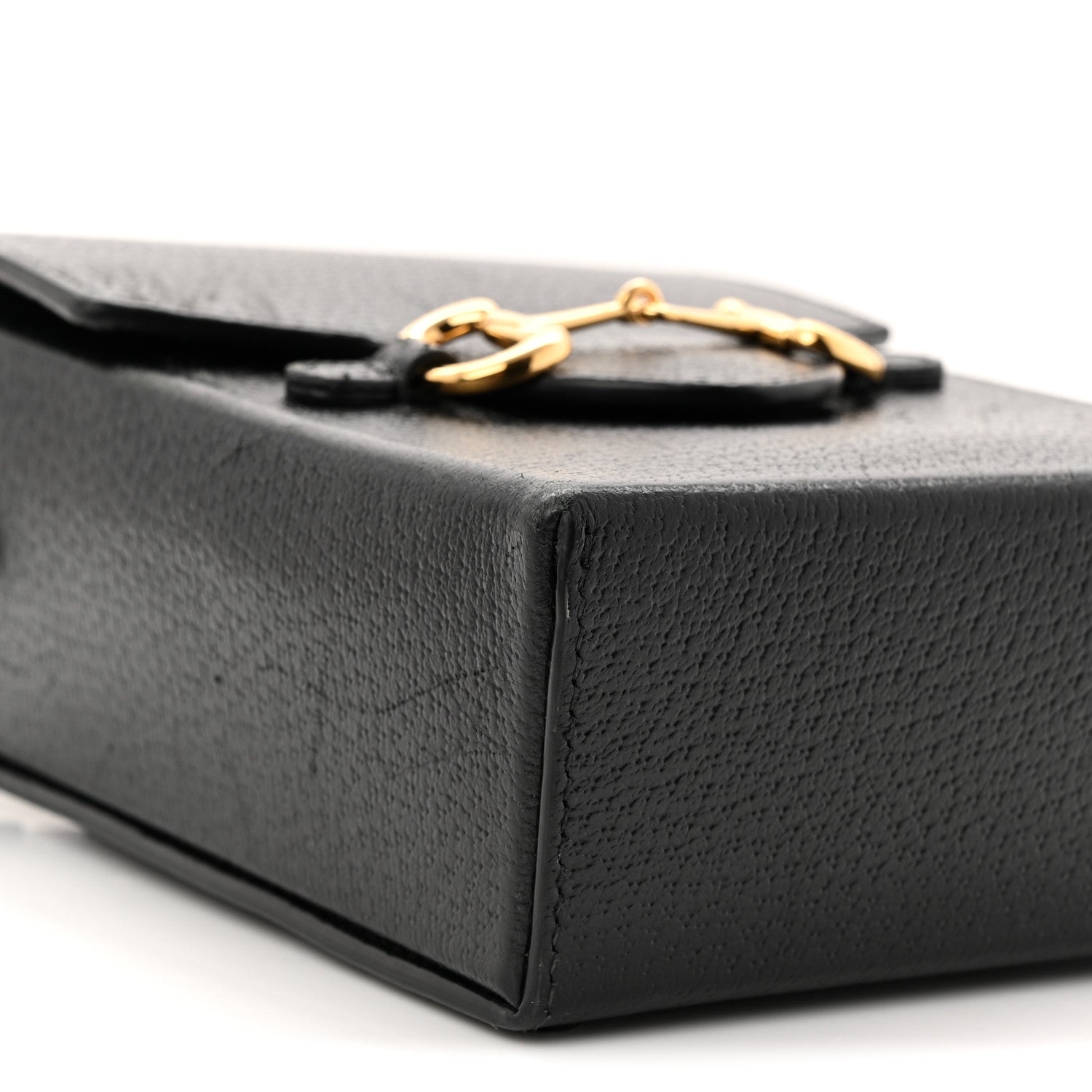 Gucci Dollar Calfskin Vertical Horsebit 1955 Crossbody Bag Black 8 of 11
