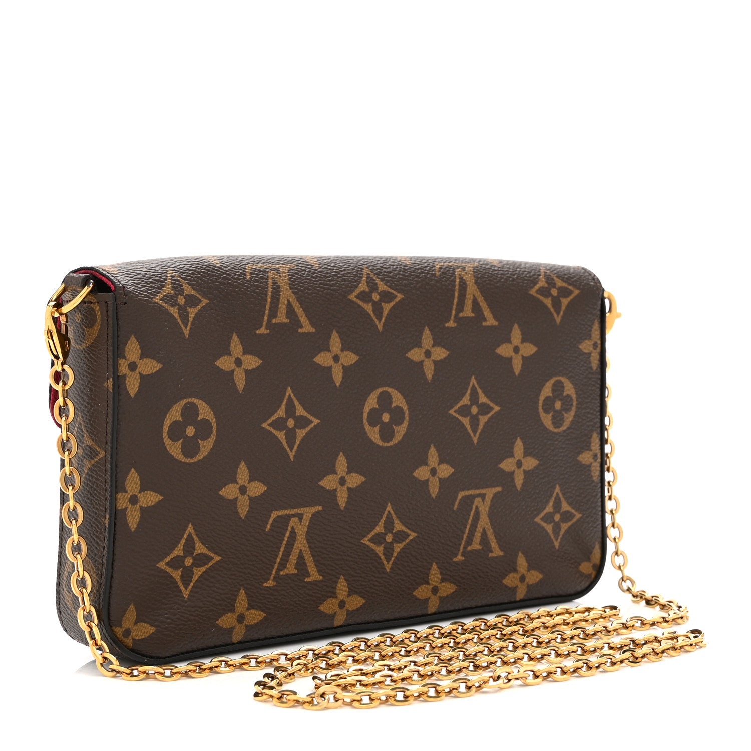 Louis Vuitton Monogram Pochette Felicie Chain Wallet Fuchsia 4 of 11