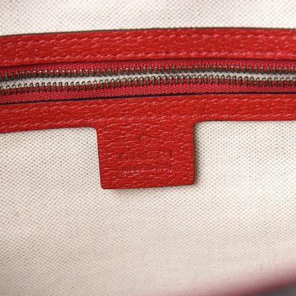 Gucci Soft GG Supreme Monogram Web Bosco Patch Small Crossbody Tote Beige Malva Hibiscus Red 6 of 10