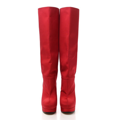 Gucci Twill Larius Knee High Boots 35 Heron Red 2 of 8
