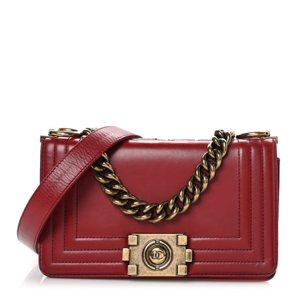 Chanel Glazed Calfskin Small Boy Flap Red 1 of 12