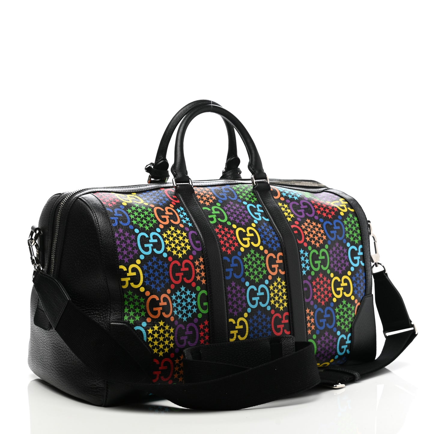 GG Supreme Monogram Psychedelic Duffle Bag Black Multicolor