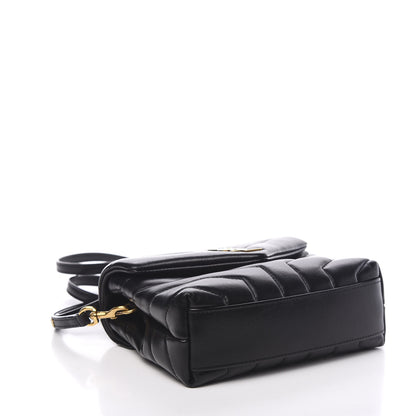 Saint Laurent Calfskin Y Quilted Monogram Toy Loulou Crossbody Bag Black 3 of 10