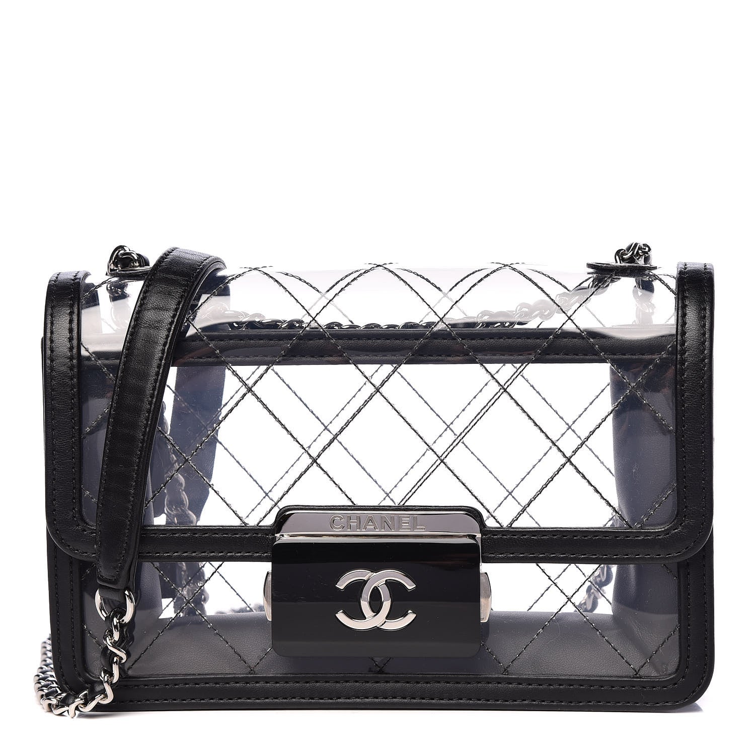 Chanel PVC Lambskin Quilted Mini Beauty Lock Flap Black 1 of 9