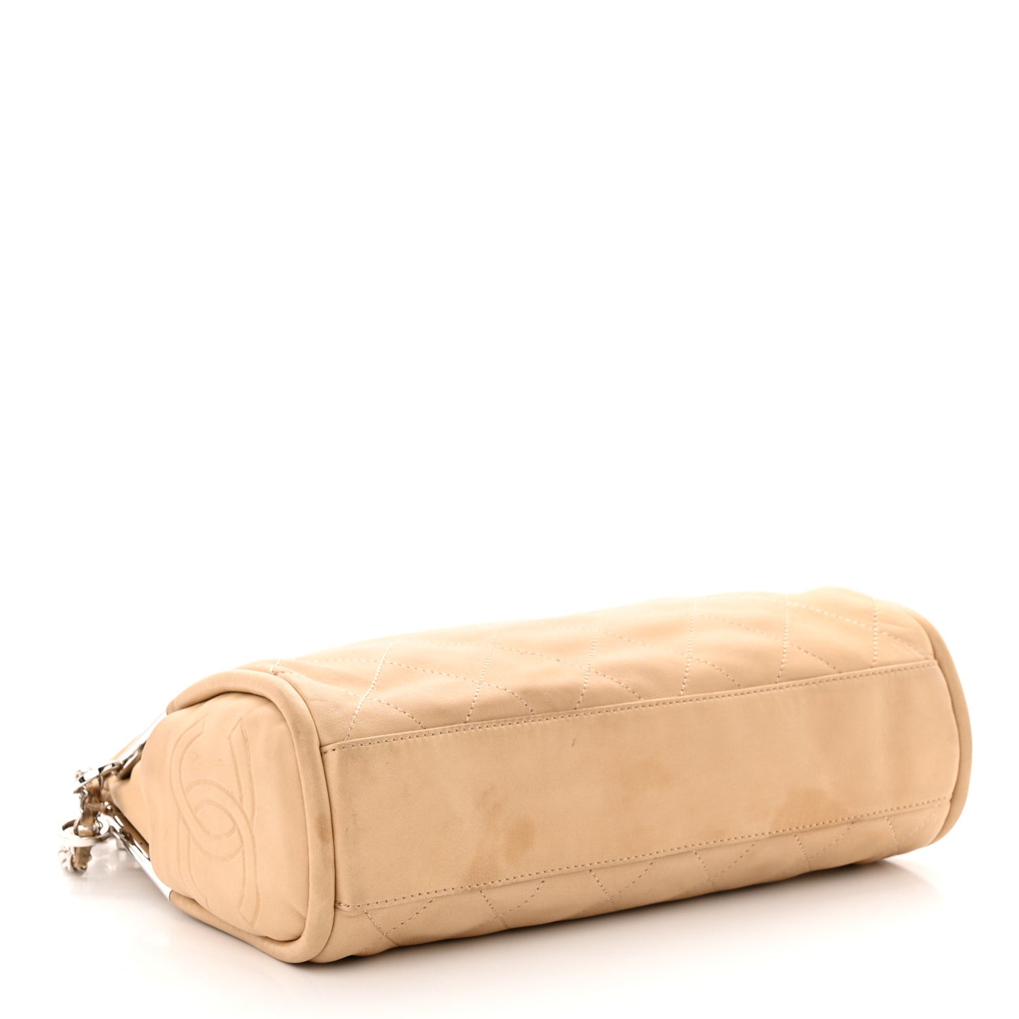 Lambskin Stitched Medium Ultimate Soft Tote Beige