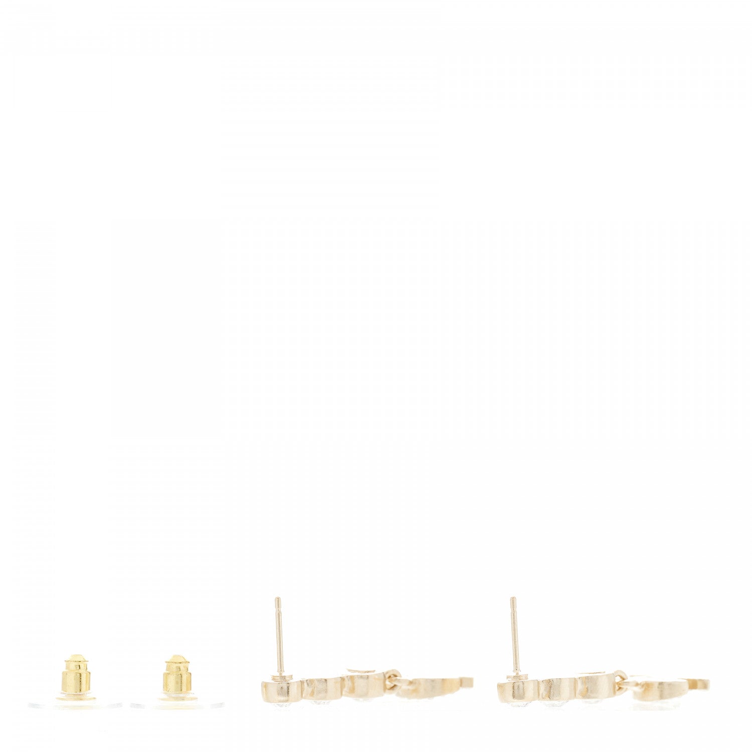Chanel CC Crystal Drop Earrings Gold 3 of 5