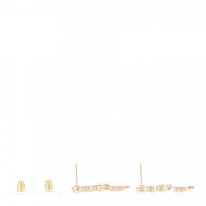 Chanel CC Crystal Drop Earrings Gold 3 of 5