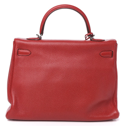 Hermes Taurillon Clemence Retourne Kelly 35 Rouge Casaque 4 of 34