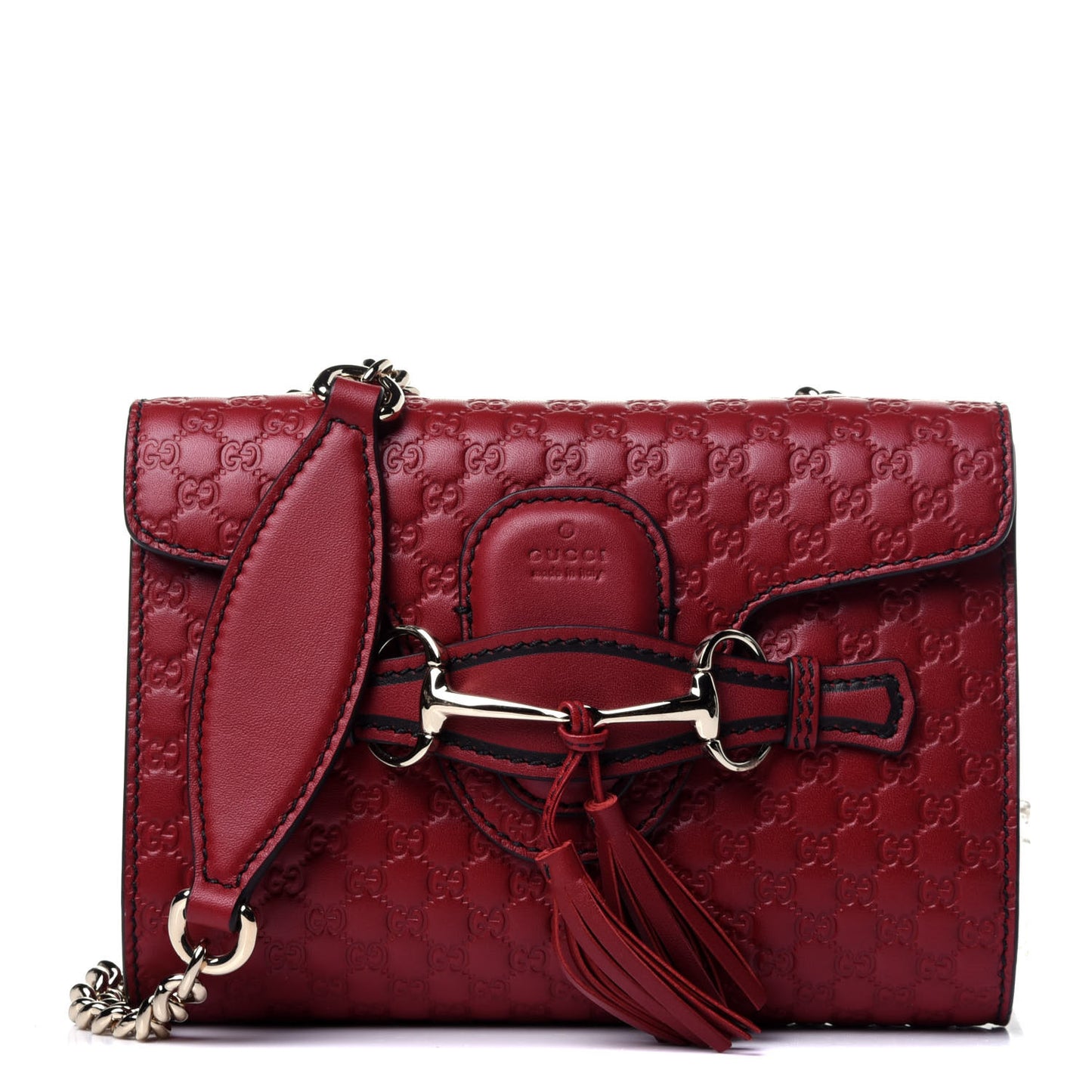 Soft Microguccissima Mini Emily Chain Shoulder Bag Rosso