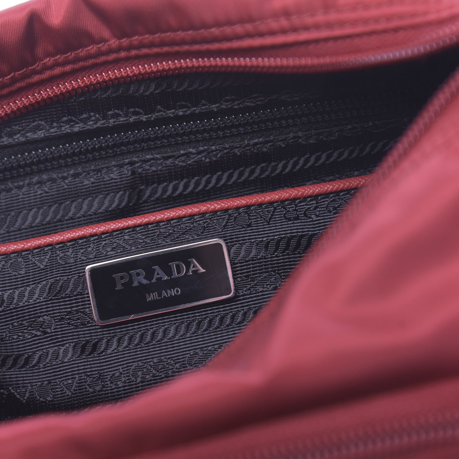 Prada Tessuto Nylon Saffiano Vela Messenger Fuoco 6 of 10