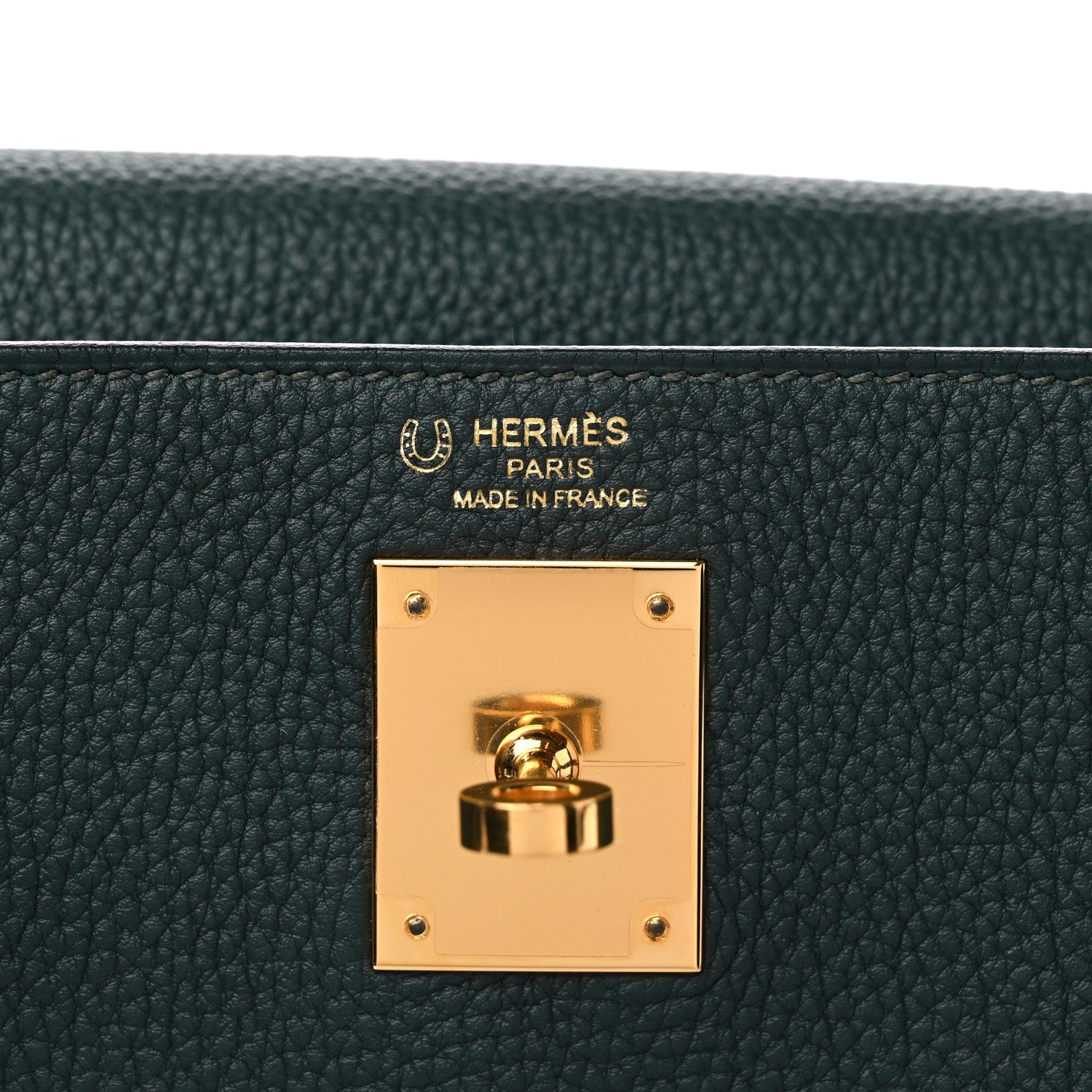 Hermes Togo Horseshoe Kelly Retourne 28 Vert Cypress 6 of 9