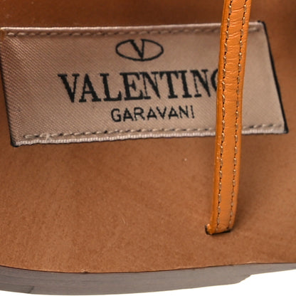 Valentino Garavani Calfskin Rockstud Gladiator Flat Sandals 39.5 Mandarin Sorbet 8 of 8