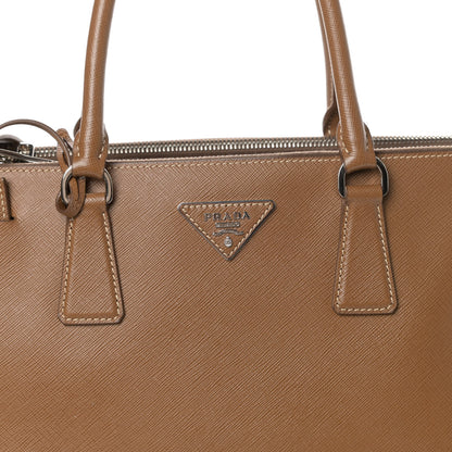 Prada Saffiano Medium Galleria Double Zip Tote Cannella Talco 8 of 10
