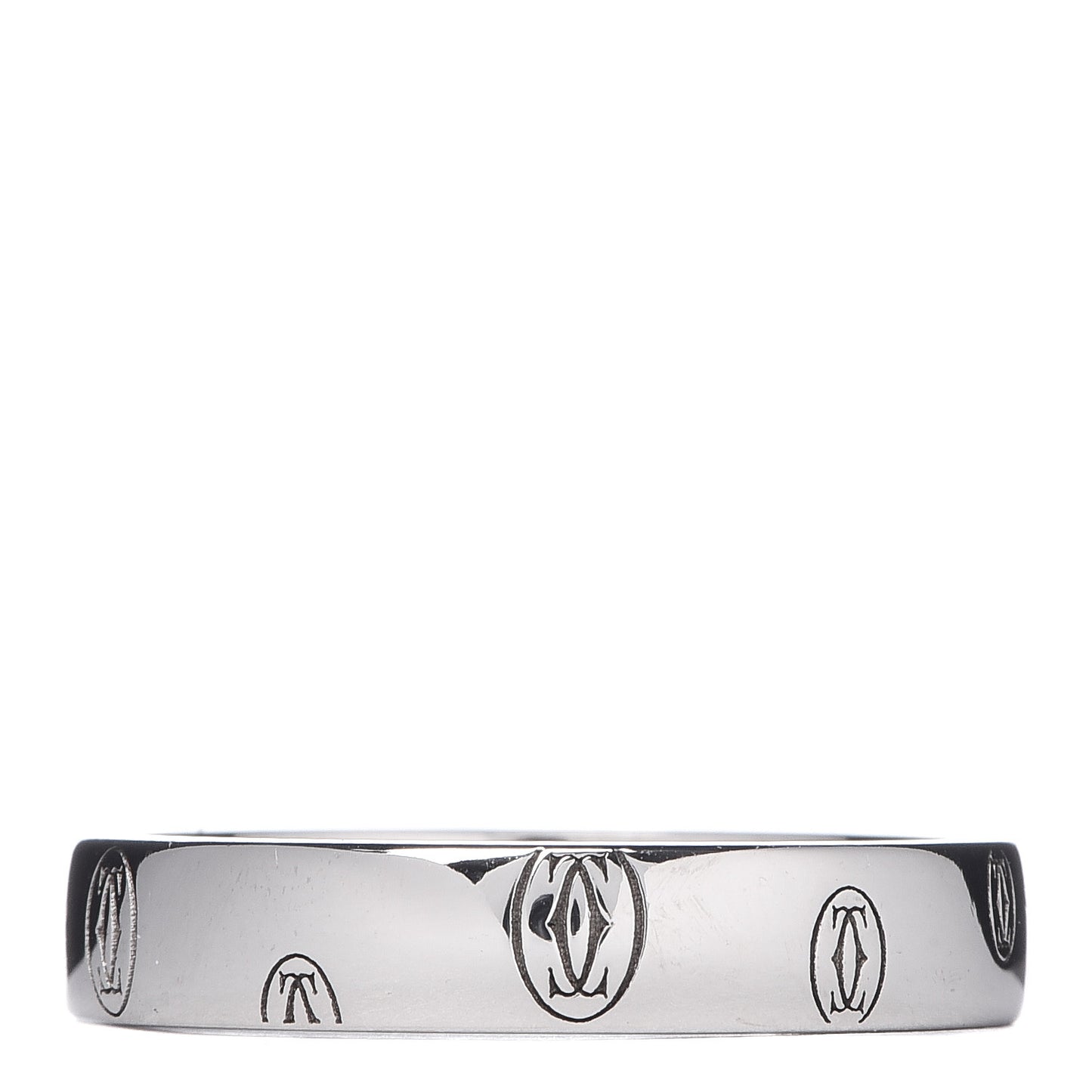 18K White Gold 4mm Happy Birthday Band Ring 55 7.25