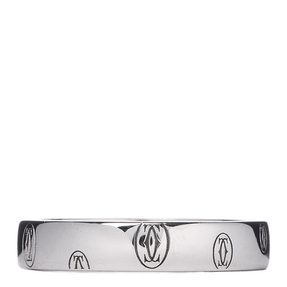 Cartier 18K White Gold 4mm Happy Birthday Band Ring 55 7.25 1 of 4