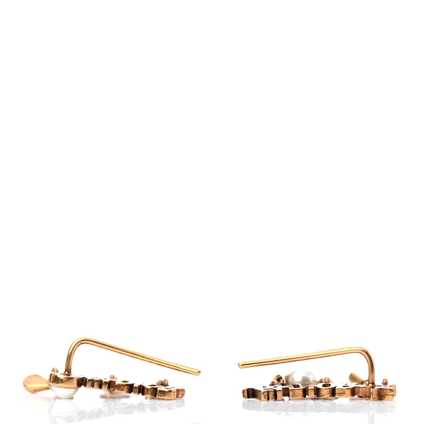 Pearl Crystal J'Adior Earrings Aged Gold