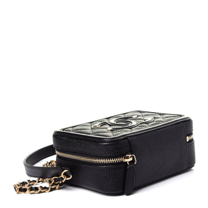 Chanel Caviar Quilted CC Filigree Vanity Clutch With Chain Black 4 of 10
