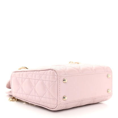 Christian Dior Metallic Lambskin Cannage Mini Lady Dior Lotus 4 of 10