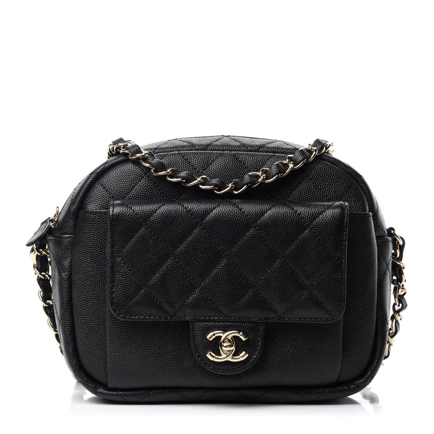 Chanel Caviar Quilted CC Day Camera Case Black 1 of 10