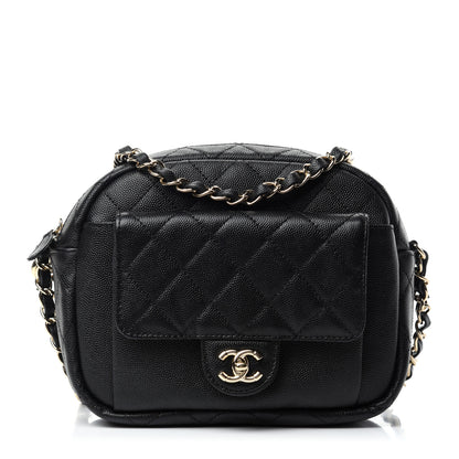 Chanel Caviar Quilted CC Day Camera Case Black 1 of 10