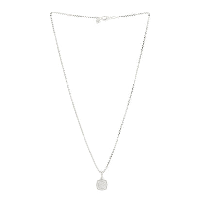 David Yurman Sterling Silver Diamond Pave 7mm Petite Albion Pendant Necklace 2 of 4