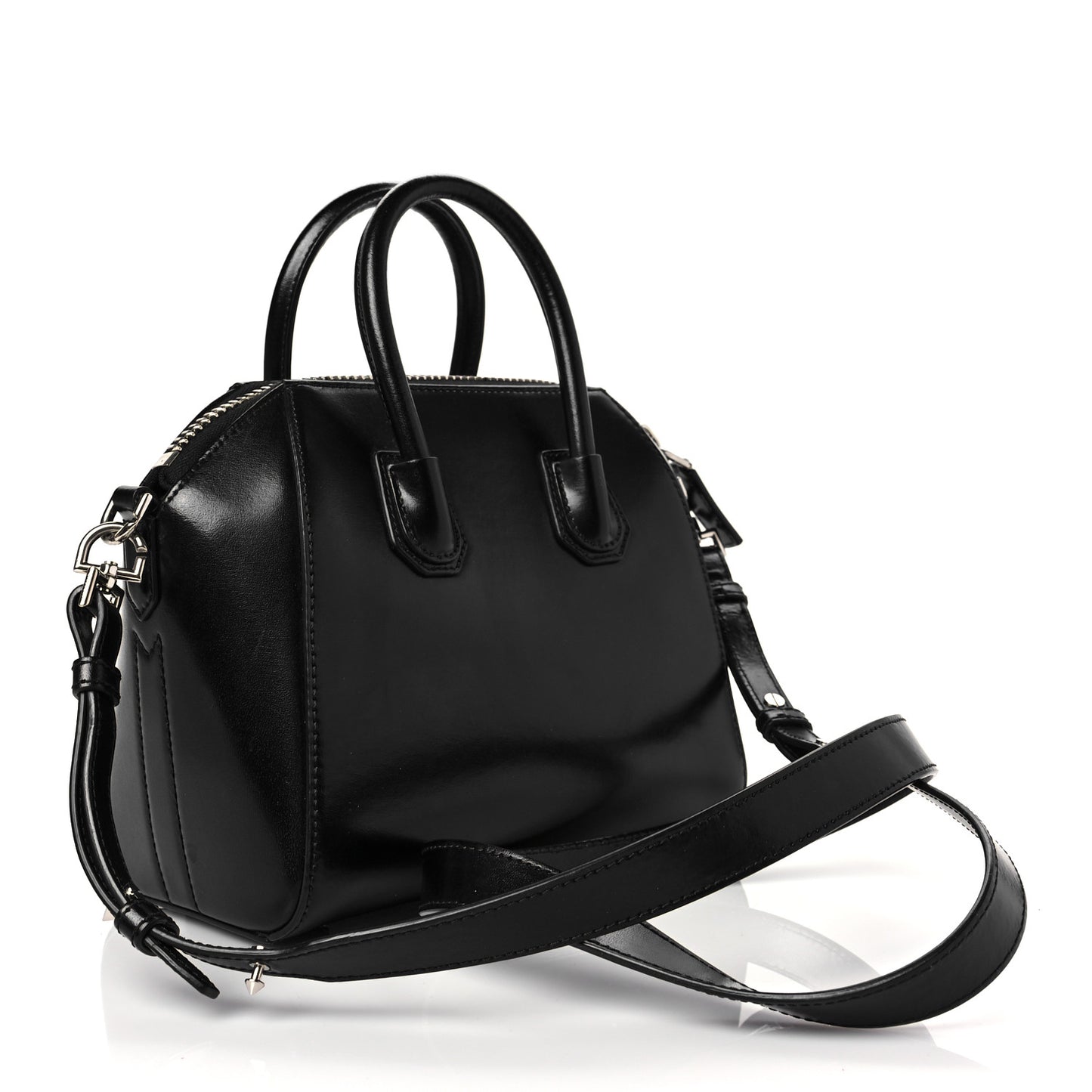 Shiny Lord Calfskin Mini Antigona Black