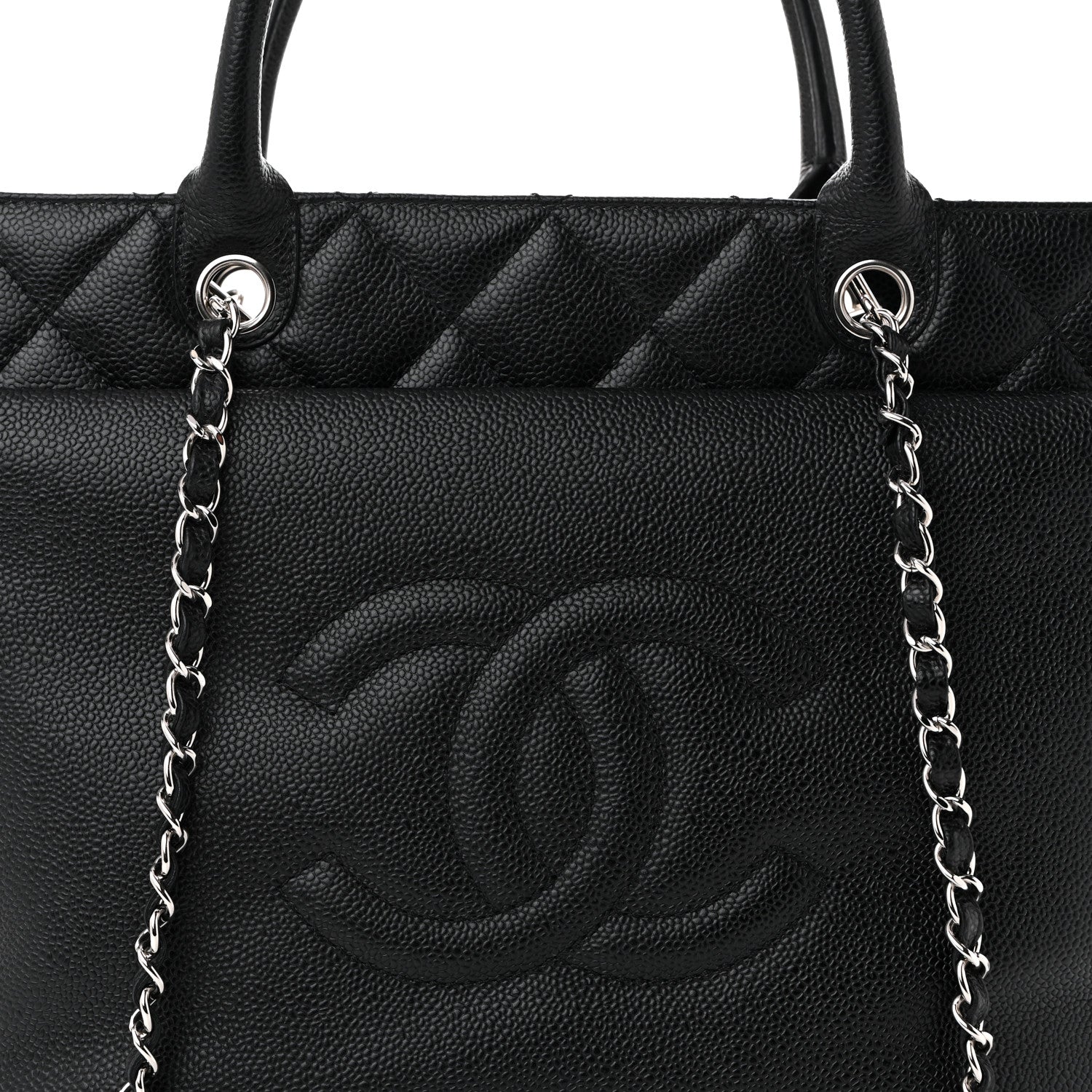 Chanel Soft Caviar CC Medium Top Handle Tote Black 8 of 10