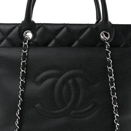 Chanel Soft Caviar CC Medium Top Handle Tote Black 8 of 10