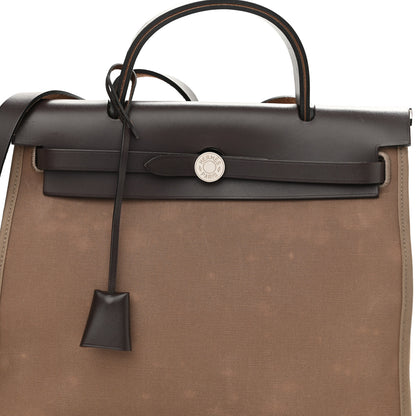 Hermes Vache Hunter Toile Herbag Zip 31 PM Etoupe Ebene 9 of 11