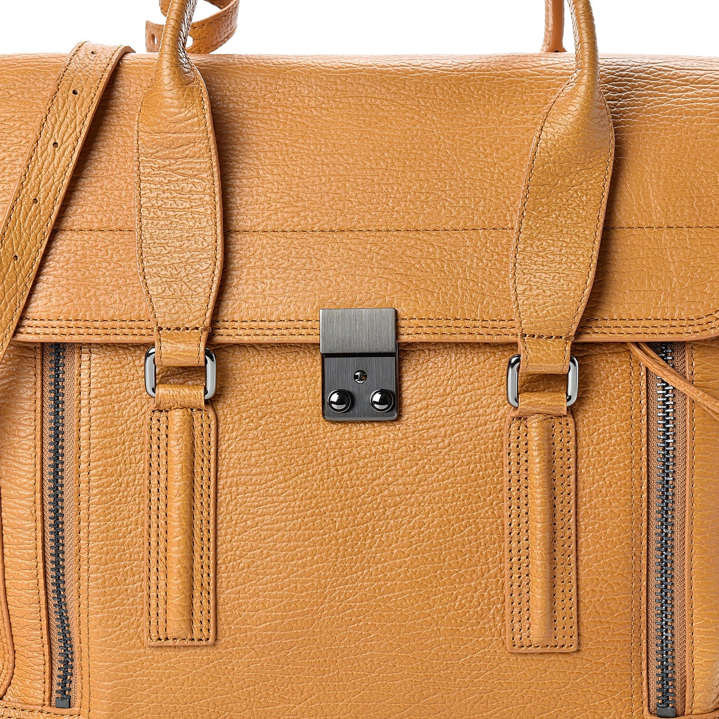 3.1 Leather Large Pashli Satchel Amber