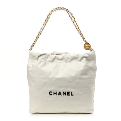 Chanel Calfskin Quilted Small Chanel 22 White 3 of 12