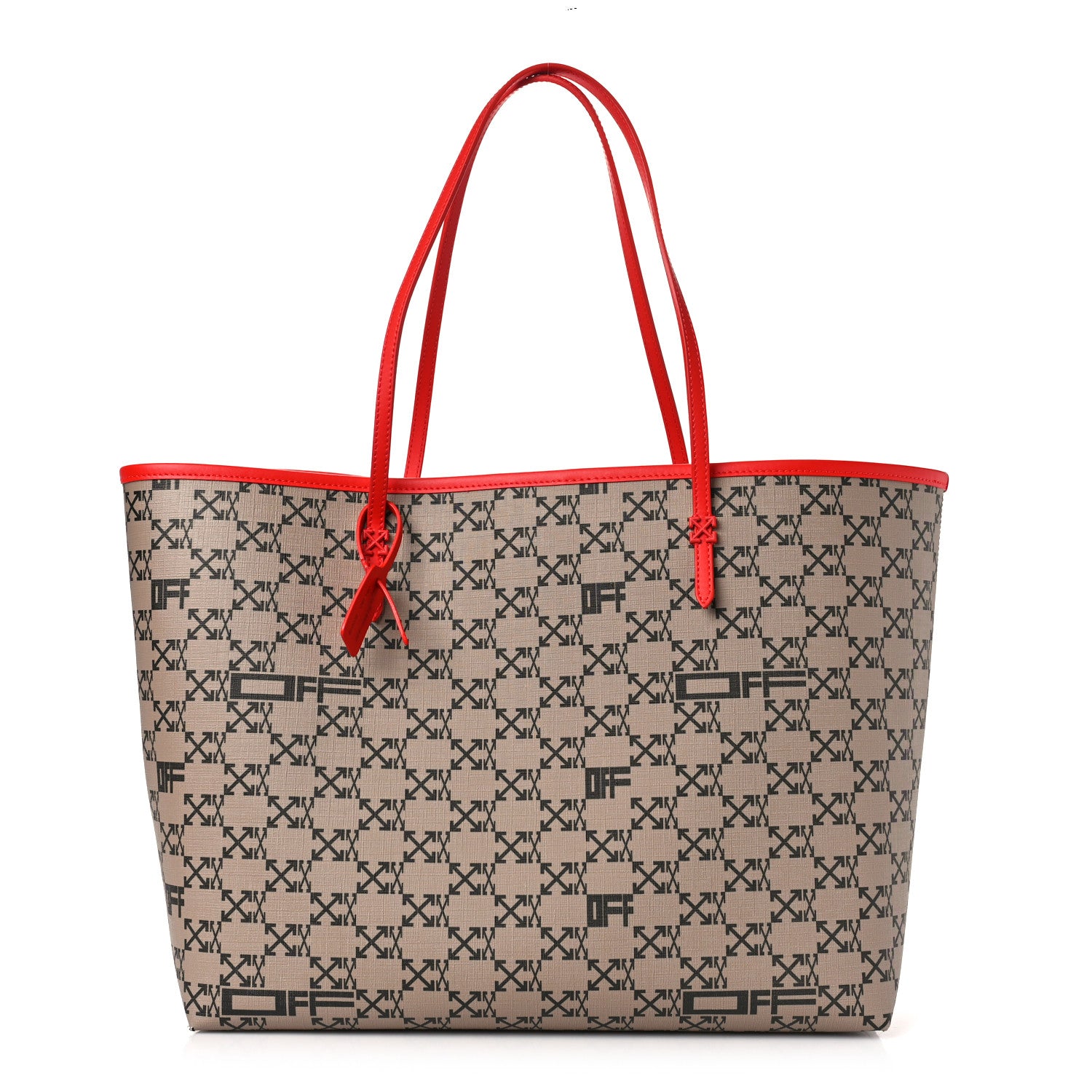 Off-White Coated Canvas Arrow Print Day Off Tote Bag Beige 3 of 8