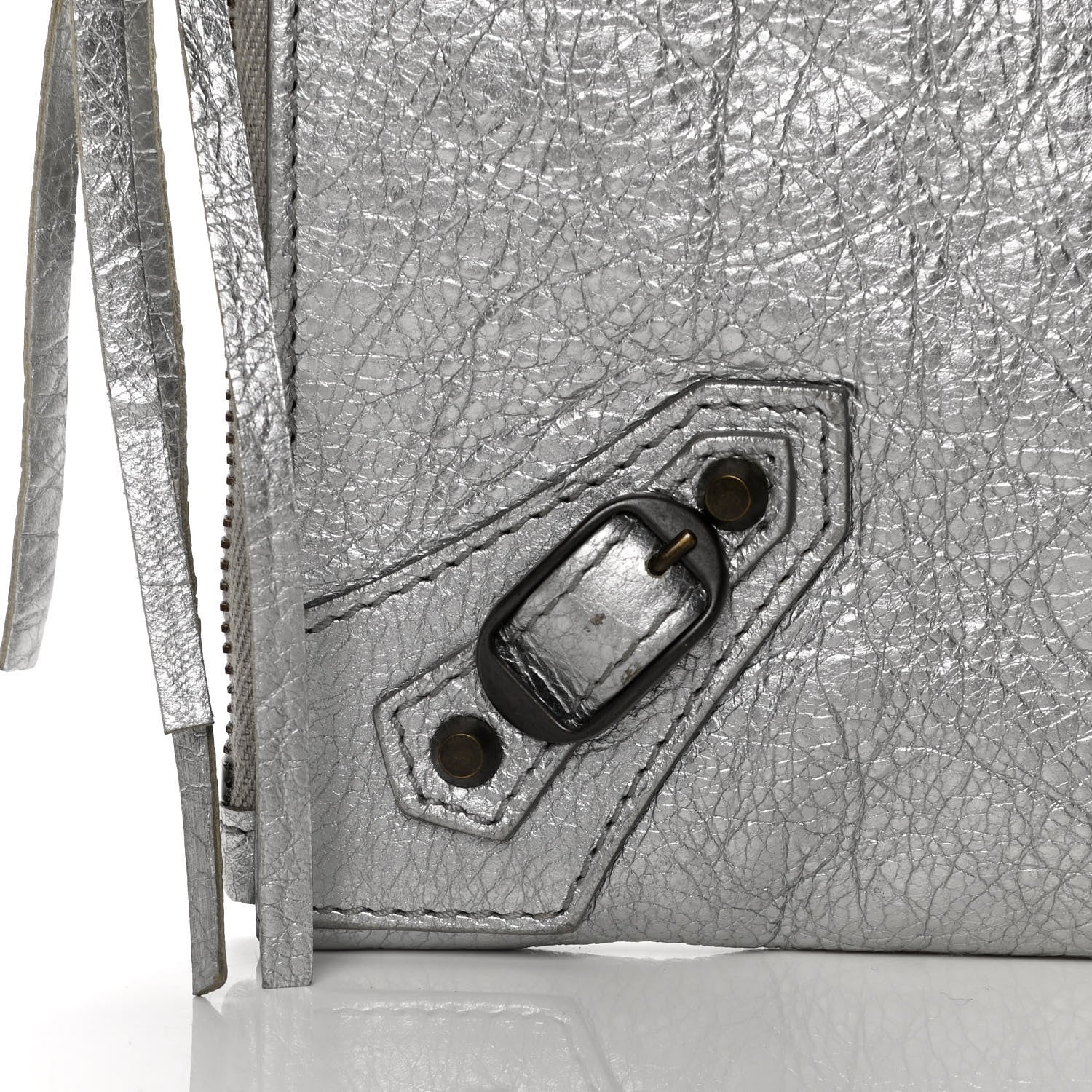 Balenciaga Agneau Classic Hardware Small Pouch Gris Aluminum 7 of 10