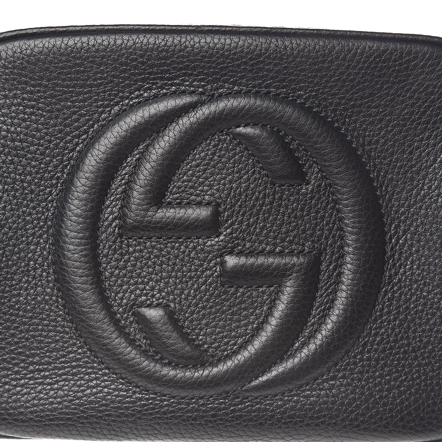 Pebbled Calfskin Small Soho Disco Bag Black