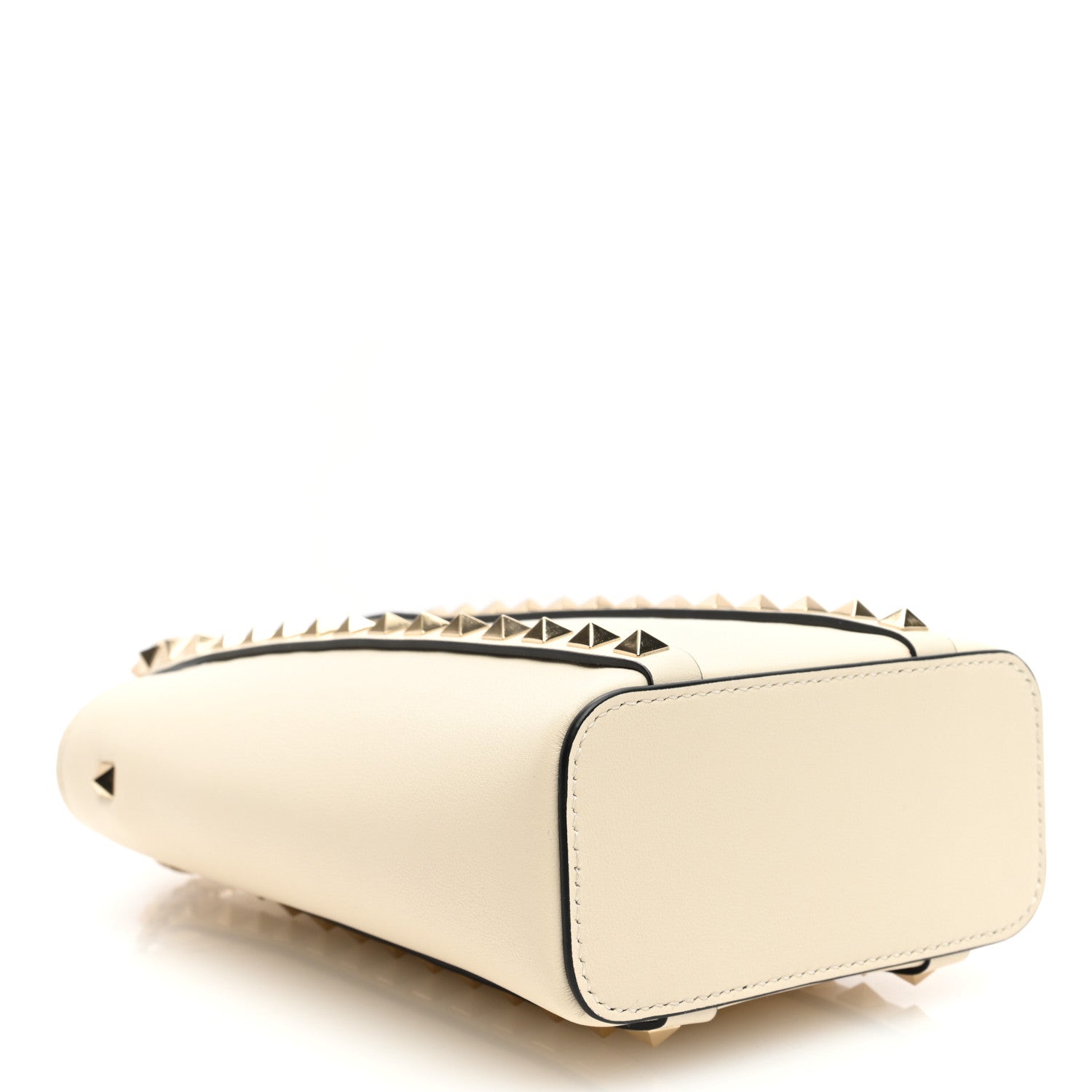 Valentino Garavani Pebbled Calfskin Rockstud North South Crossbody Bag Light Ivory 4 of 9