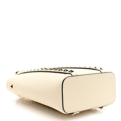 Valentino Garavani Pebbled Calfskin Rockstud North South Crossbody Bag Light Ivory 4 of 9
