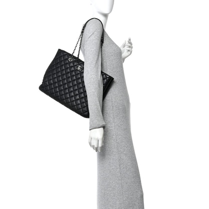 Chanel Calfskin Quilted Large CC Shopping Tote Black 2 of 12