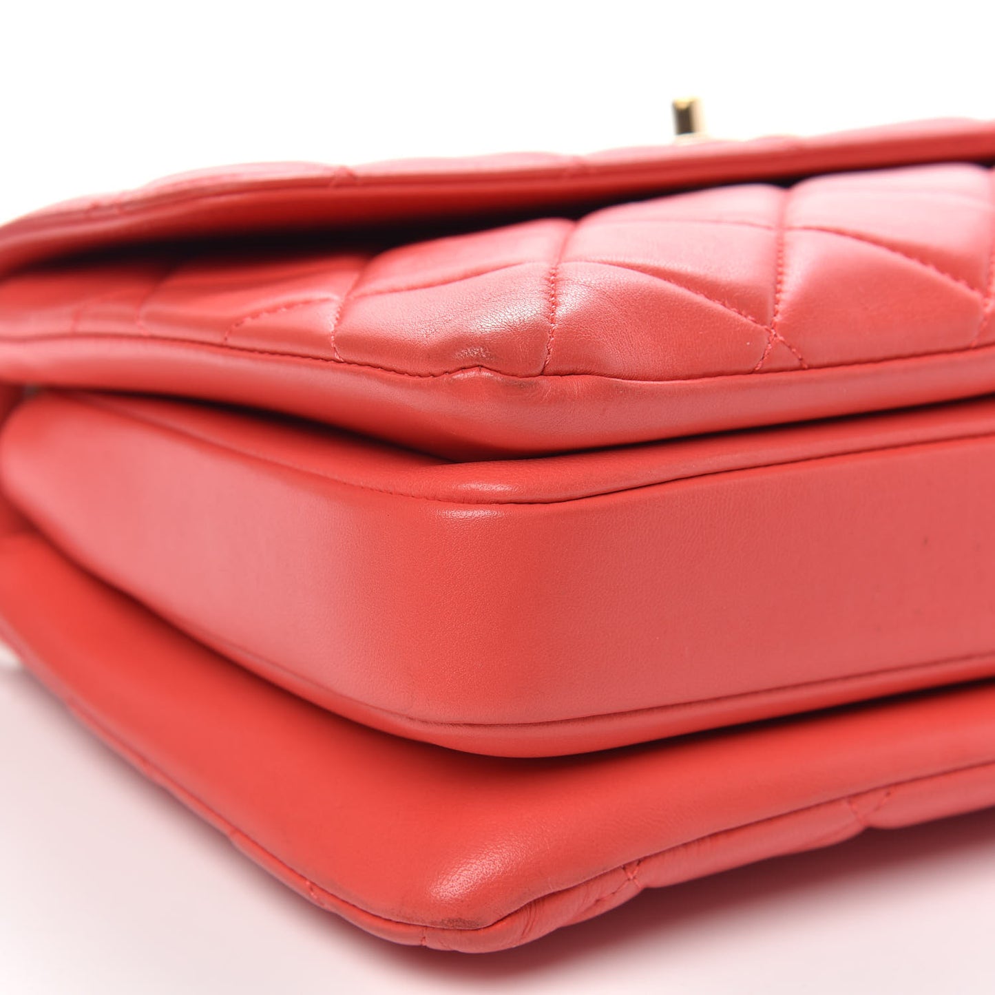 Lambskin Quilted Small Trendy CC Flap Dual Handle Bag Red