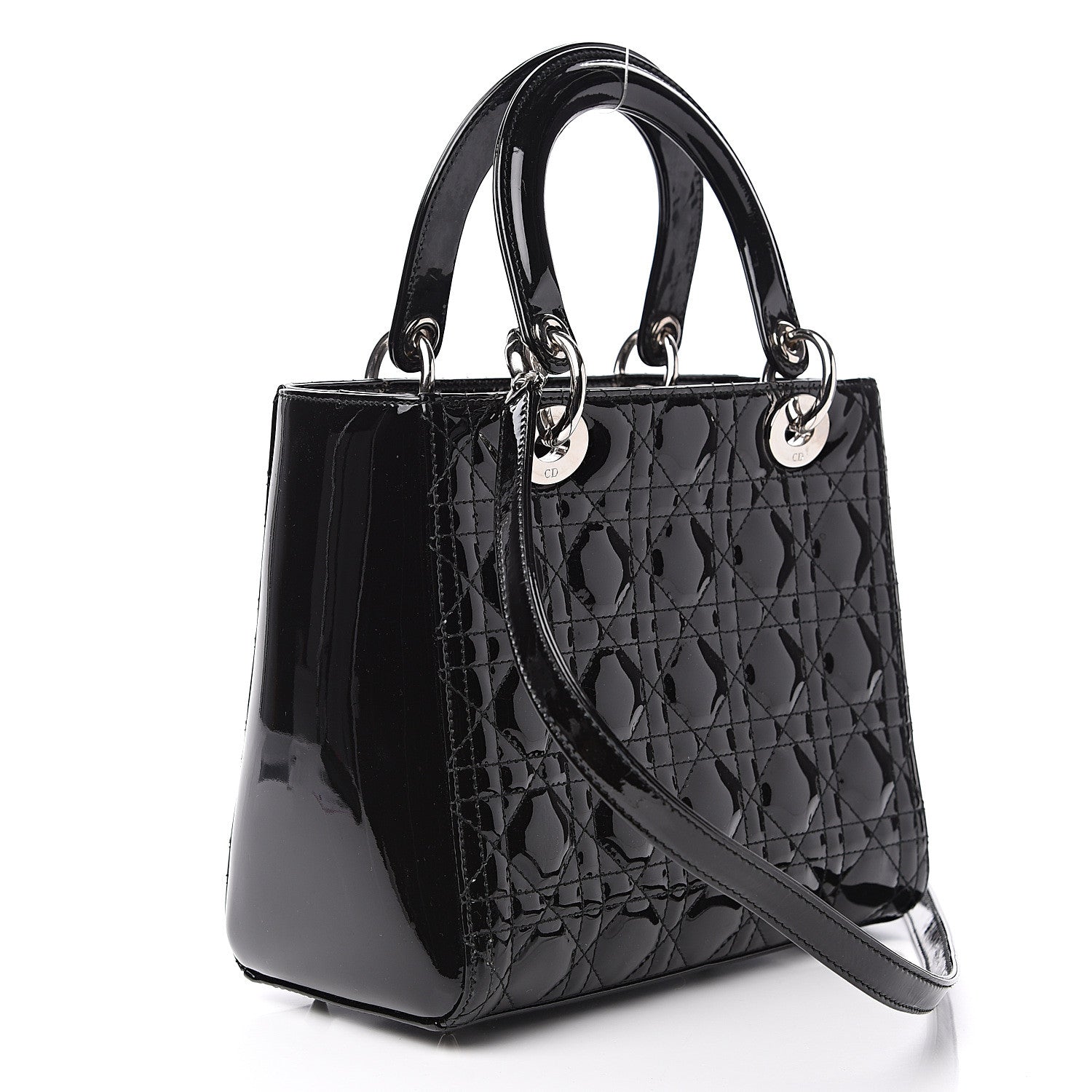 Christian Dior Patent Cannage Medium Lady Dior Black 2 of 8