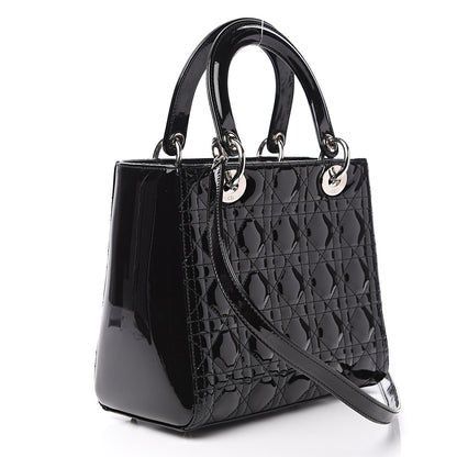 Christian Dior Patent Cannage Medium Lady Dior Black 2 of 8