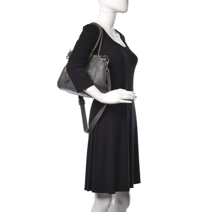 Gucci Pebbled Calfskin Small Bella Top Handle Bag Gray 3 of 17