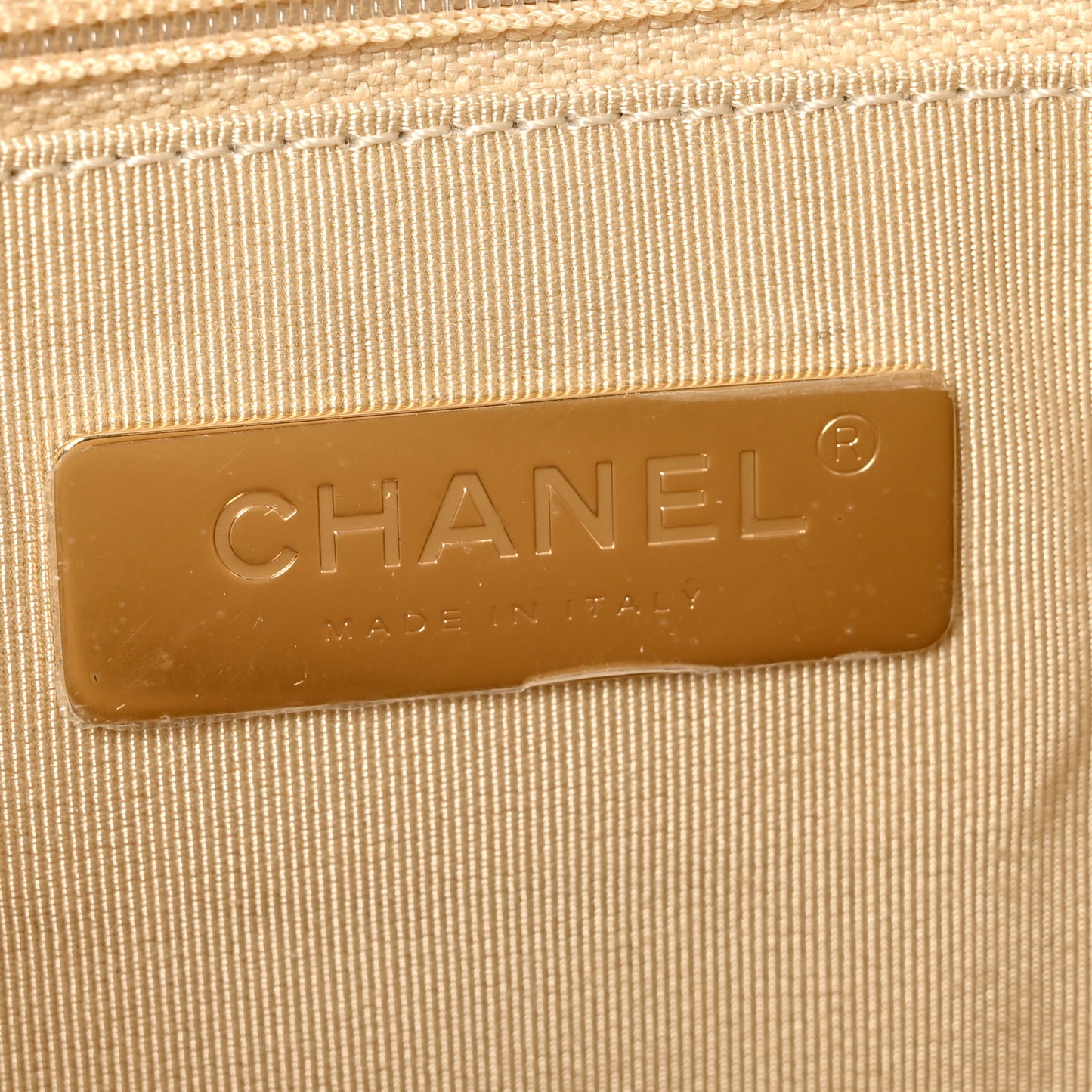 Goatskin Quilted Medium Chanel 19 Flap Beige