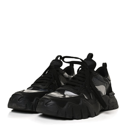 Valentino Garavani Nappa Suede Camouflage Womens Rockrunner Plus High Frequency Sneakers 41 Black 3 of 12