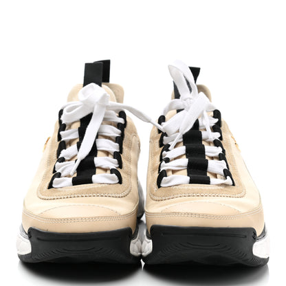 Chanel Velvet Calfskin Mixed Fibers CC Sneakers 38 Beige 2 of 10