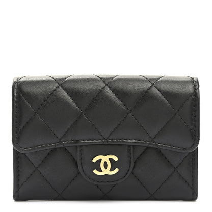 Chanel Lambskin Quilted Flap Card Holder Black 1 of 10